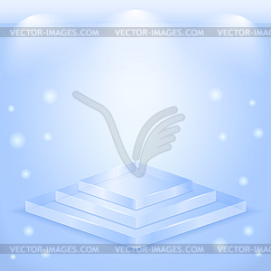Transparent glass stage - royalty-free vector clipart