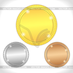 Golden, silver and bronze medals - vector clipart