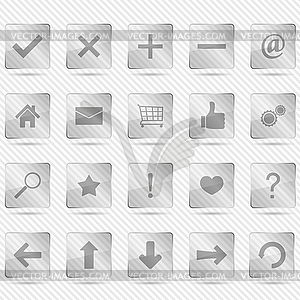 Transparent Glass Icons - vector clip art