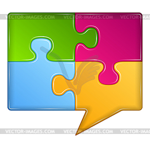 Puzzle Speech Bubble - vector clip art