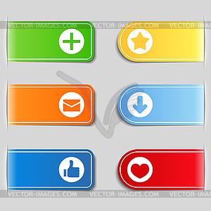 Tabs with icons - vector clip art