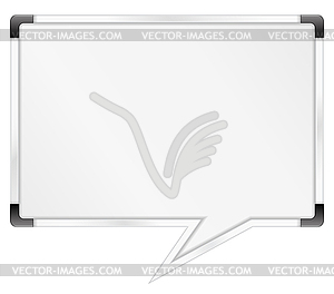 Whiteboard shaped as speech bubble - vector image