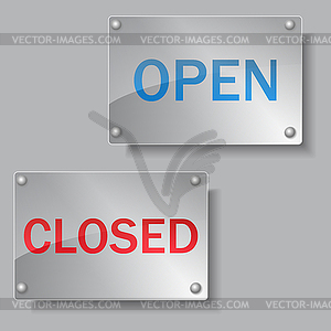 Open and Closed boards - vector clipart