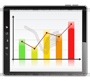 Graph in Tablet PC - vector image