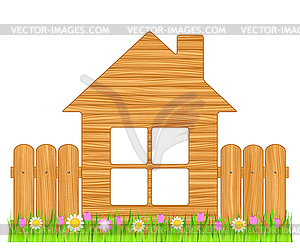 Wooden house - vector image