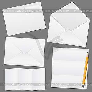 Envelopes and paper - vector image