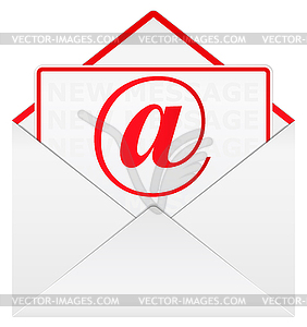 Envelope with email sign - vector image