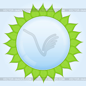 Circle with green leaves - vector clip art