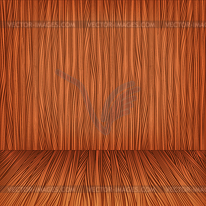 Wooden floor and wall - royalty-free vector clipart