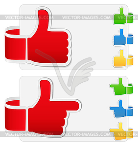 Thumb up signs - vector clip art