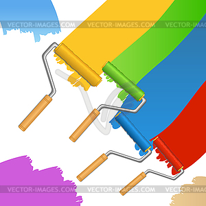 Paint Rollers - vector clip art