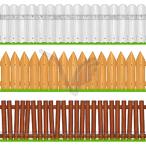 Wooden fences - vector clipart