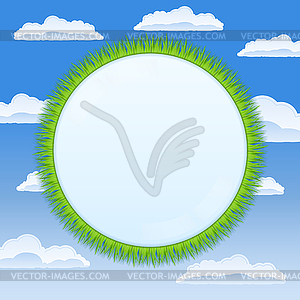 Circle with grass - vector clipart