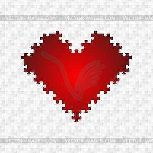 Puzzle Heart - vector clip art