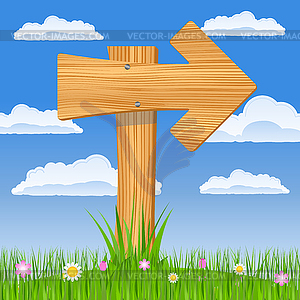 Wooden Arrow - vector clipart / vector image