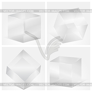 Glass Cubes - white & black vector clipart
