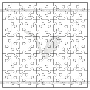 Jigsaw puzzle with 100 pieces - vector image