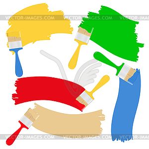 Brushes and paint - vector image