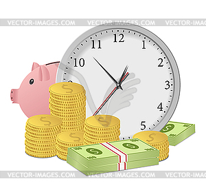 Time is money concept - vector clip art