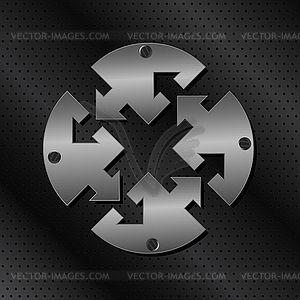 Metal Circle with Arrows - vector clipart
