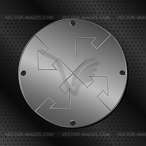 Металл круг со стрелками - изображение в векторе