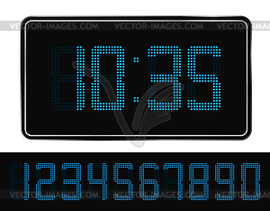 Blue Digital Clock - vector clip art