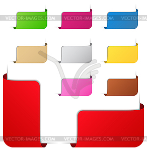 Corner ribbons - color vector clipart