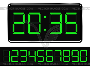 Green Digital Clock - stock vector clipart