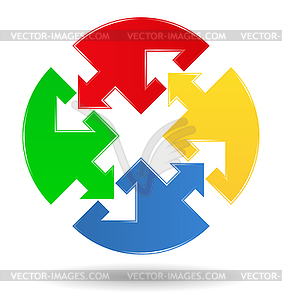 Puzzle circle with arrows - vector clip art