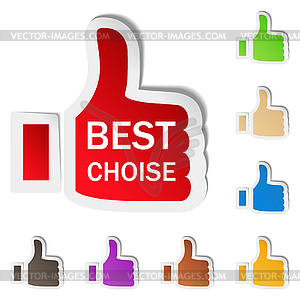 Thumb up stickers - vector clip art