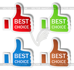 Thumb Up Stickers - vector clip art