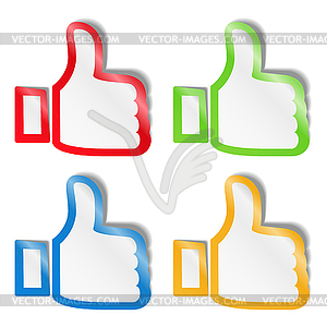 Thumb up stickers - vector image