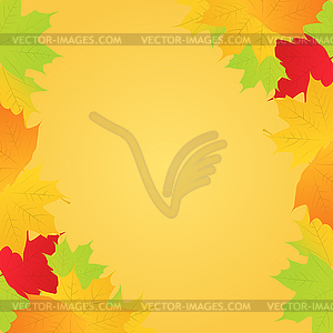 Autumn Maple Leaves Frame - vector clipart