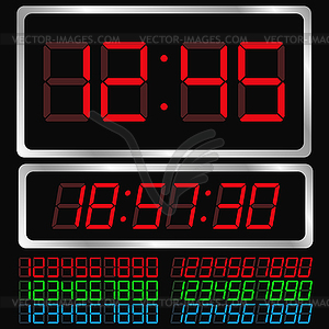 Digital Clock - color vector clipart