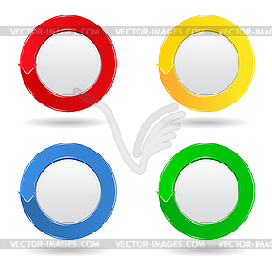 Round buttons with arrow - color vector clipart