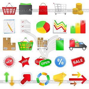 Shopping Icons - color vector clipart