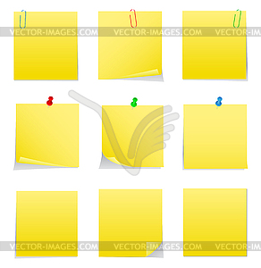 Yellow Post-it Notes - vector clipart