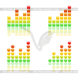 Bar Graphs Icons - color vector clipart