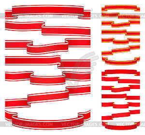 Set of Red Ribbons - vector image