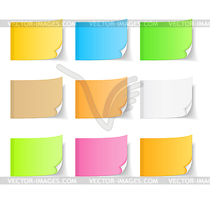 Colored Sticky Notes - vector clip art