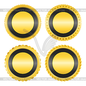 Blank Golden Badges - vector image