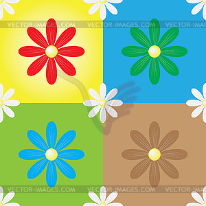 Daisy seamless background - vector image