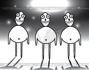 Three aliens - vector EPS clipart