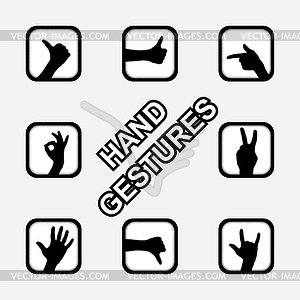 Hand gestures - vector image