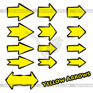 Yellow arrows - vector image