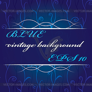 Floral background in blue - vector clipart