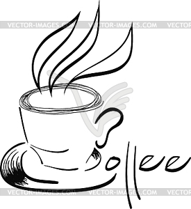 Coffee in cup - vector clip art