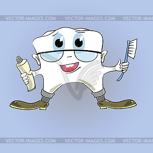 Tooth and toothpaste - vector image