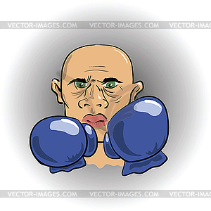 Angry boxer - vector image