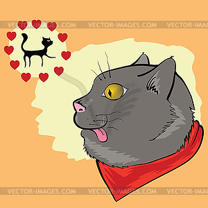 Любитель кошек - изображение векторного клипарта